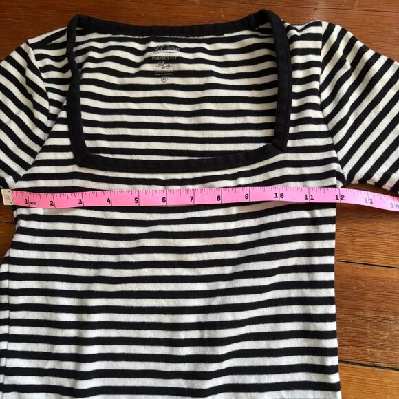J.CREW 90s Square Neck Striped Half Sleeve Tee - Picture 3 of 3